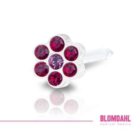 KOLCZYKI EP MEDICAL PLASTIC DAISY 5mm Ruby/Rose (12-0114-48)